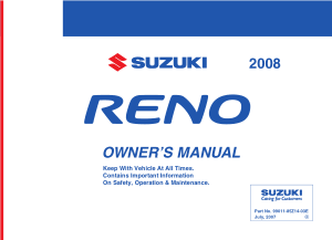 2008 Suzuki Reno Owners Manual